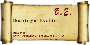 Buchinger Evelin névjegykártya